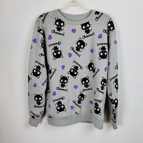 Chococat Hello Kitty & Friends Sanrio Sweatshirt Women's Medium Gray Bioworld - Picture 6 of 15